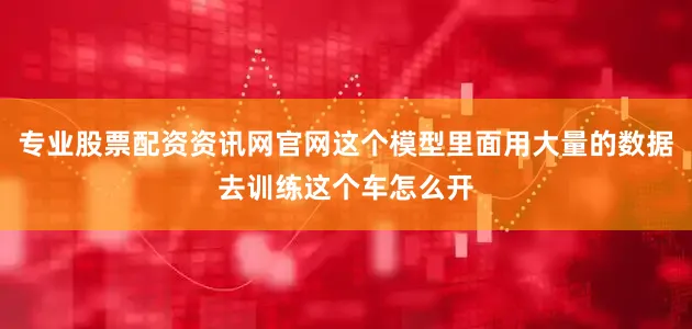 专业股票配资资讯网官网这个模型里面用大量的数据去训练这个车怎么开